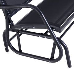 Outdoor Rocking Metal Bench Water-Resistant and Quick Drying After Rainstorms. Its Curved Rocker Arms Resist