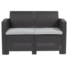 Create an Amazing Outdoor Space with this Comfortable and Stylish Dark Gray Patio Loveseat