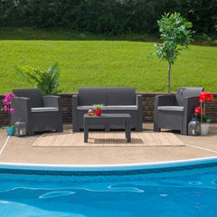 Create an Amazing Outdoor Space with this Comfortable and Stylish Dark Gray Patio Loveseat