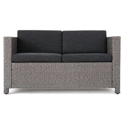 Outdoor Wicker Loveseat with Cushions Woven Polyethylene Wicker, and it Water-Resistant