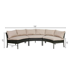 Outdoor Curved Patio Sectional with Cushions 3 Piece Circular Outdoor Sectional. This Set Meshes the Style of Contemporary Patio Furniture