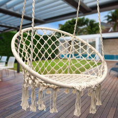 Porch Swing Swing into relaxation Hanging Rope Swing Chair Hammock is the Perfect Addition to Your Home, Patio, or Garden