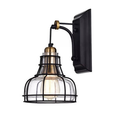 Eastman 1 - Light Dimmable Black/Antique Gold Armed Sconce