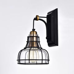 Eastman 1 - Light Dimmable Black/Antique Gold Armed Sconce