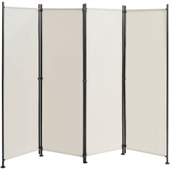 4-Panel Room Divider Folding Privacy Screen with Adjustable Foot Pads