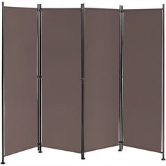 4-Panel Room Divider Folding Privacy Screen with Adjustable Foot Pads