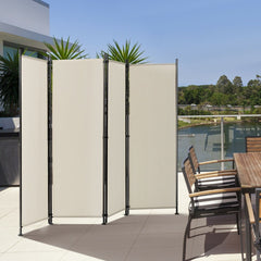 4-Panel Room Divider Folding Privacy Screen with Adjustable Foot Pads