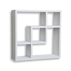 3 Piece Geometric Square Cubby Shelf Great for Framed Photos, Potted Plants Modern Geometric Silhouette