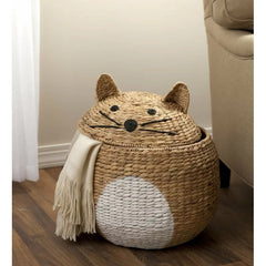 Cat Shaped Storage Basket Perfect for Anything From Towels to Toys and is a Delight to Look Even Empty