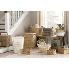 Beige 3 Piece Wicker Basket Set Organize your Home Perfect for Your Living Room, Closet or Playroom Storage Solution in Any Space