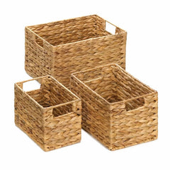 Beige 3 Piece Wicker Basket Set Organize your Home Perfect for Your Living Room, Closet or Playroom Storage Solution in Any Space