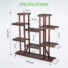 Free Form Multi-Tiered Solid Wood Plant Stand