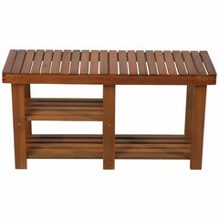 Shoe storage entryway bench Salamone 3-Tier Wood Storage Bench