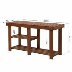 Shoe storage entryway bench Salamone 3-Tier Wood Storage Bench