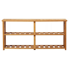 10-Pair Bamboo Shoe Storage Bench