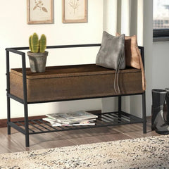 Wooden Storage Standing Rack Ermont Flip Top Storage Bench