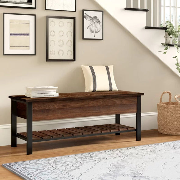 Wooden Storage Ochlocknee Flip Top Storage Bench