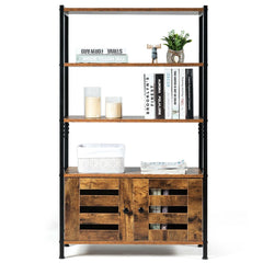 Wooden Storage Shelfing with Industrial Storage Shelf w/2 Shutter Doors