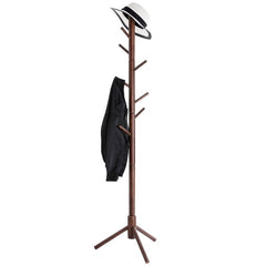 Dark Walnut 8 - Hook Freestanding Coat Rack Giving Your Home a Clean, Fresh Look The Moment you Walk Through The Door