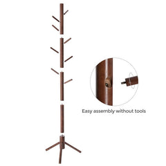 Dark Walnut 8 - Hook Freestanding Coat Rack Giving Your Home a Clean, Fresh Look The Moment you Walk Through The Door