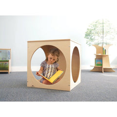 Play House Cube Indoor Wood Playhouse Perfectly for a Toddler to Play, Read or Curl Up and Nap. Set it up with a Roof Over Head