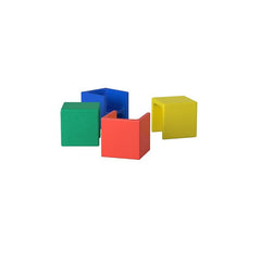 Set of 4 Red, Blue, Yellow, Green Cube Chair Kids Desk Chair as a table. With a Set of 4 use One As a Table and 3 As Chairs. Durable