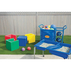 Set of 4 Red, Blue, Yellow, Green Cube Chair Kids Desk Chair as a table. With a Set of 4 use One As a Table and 3 As Chairs. Durable