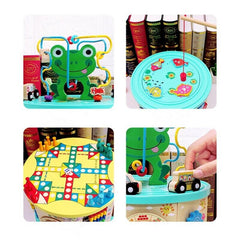 10-In-1 Activity Cube Toys Wooden Baby Activity Blocks Bead Maze Educational Toys For Kids Multi Play Activity Center Toys Boys Girls