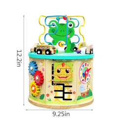 10-In-1 Activity Cube Toys Wooden Baby Activity Blocks Bead Maze Educational Toys For Kids Multi Play Activity Center Toys Boys Girls