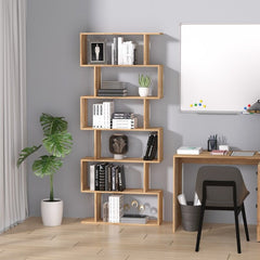 Geometric Bookcase 6 shelves modern Geometric Bookcase Storage Space in your Hallway, Living Room, Office, Bedroom S-Shaped Multiple Space