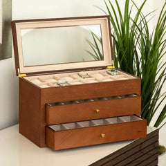 Wooden box 36 watch organizer