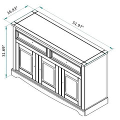 Christensen 51.97'' Wide 2 Drawer Pine Solid Wood