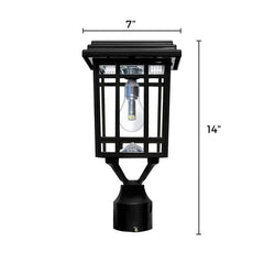 Dallon 14'' H Solar Powered Multi-Mount Lantern Head