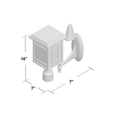 Dallon 14'' H Solar Powered Multi-Mount Lantern Head