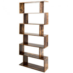 6-Tier S-Shaped Style Storage Bookshelf