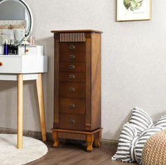 Jewelry Cabinet Armoire Jewelry Box Storage Chest Stand Organizer Wood Perfect for Jewelry Organized