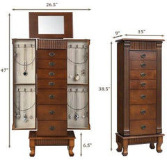 Jewelry Cabinet Armoire Jewelry Box Storage Chest Stand Organizer Wood Perfect for Jewelry Organized