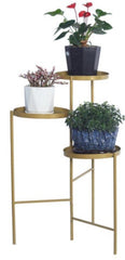 Tri-Level Metal Plant Stand Potted Plant Holder, Gold suitable for any Room in Your Home