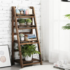 Folding Plant Stand Flexible flip-up tier Panels and the Collapsible Frame is Able to Be Folded This Plant Ladder Shelf Features 4 Tiers