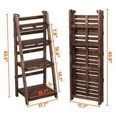 Folding Plant Stand Flexible flip-up tier Panels and the Collapsible Frame is Able to Be Folded This Plant Ladder Shelf Features 4 Tiers