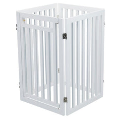 Free Standing Pet Gate Adjustable 4-Panel Design Configurations Including Gate or Pen. Suitable for Dogs of all Sizes and Breeds