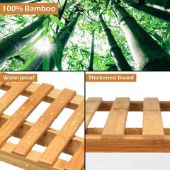 3 Tiers Bamboo Hanging Folding Plant Shelf Stand