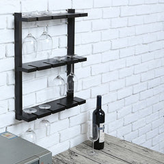 Wall Mounted Wine Glass Rack Wine Glass Holder Stores Glasses Upside Down Mounted on a Wall in The Bar or Kitchen