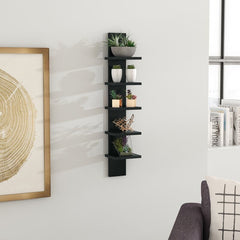 Walnut Wyaconda Utility Column Spine Wall Shelf Perfect for Putting Small Potted Succulents on Display Perfect for Organized