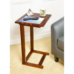 Mahogany Solid Wood C Table End Table Fit Virtually All Laptops Comfortably, or Coffee, Magazine and your Remote