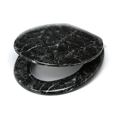 Marbleized Molded Wood Round Toilet Seat fit Any Bathroom Water and Stain Resistant Non-Slip Bumpers Toilet Seat is Non-Toxic