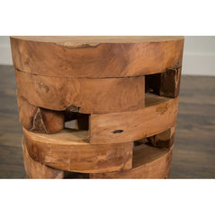 Solid Wood Drum End Table Perfect Size for Small Spaces Perfect For Your Living Room or Bedroom with This Beautiful End Table