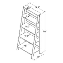 True White Haralda 55'' H x 24.1'' W Ladder Bookcase Perfect for Living Room of Home Office to Add Sophisticated Organization