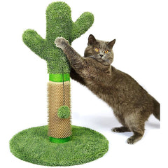 Cat Catcus Scratching Post Tree with Play Ball and Rubber Scratcher Green Protect Your Furnitur