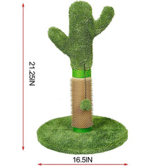 Cat Catcus Scratching Post Tree with Play Ball and Rubber Scratcher Green Protect Your Furnitur